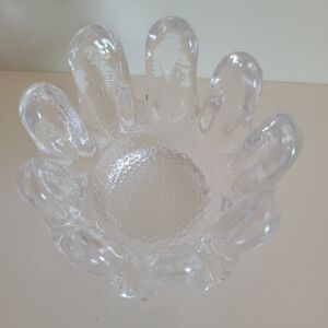 Kosta Boda Sunflower Votive Candle Holder Clear Glass Vintage MCM